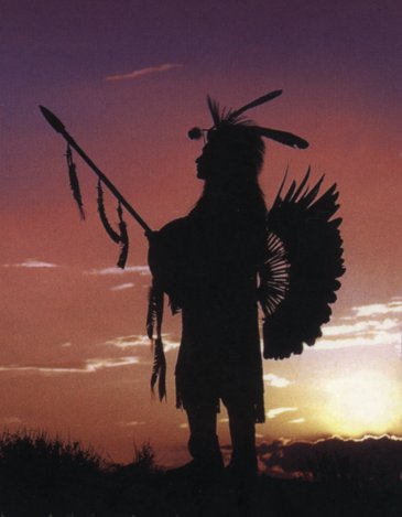 Indianer im Sonnenuntergang